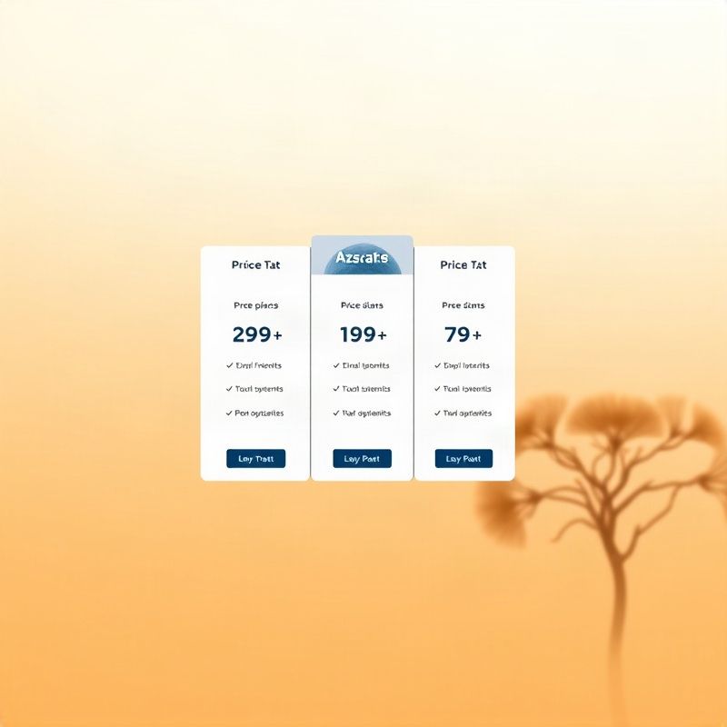 Clean pricing card layout in azure and white